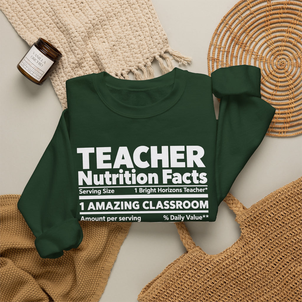 Teacher Nutrition Facts Crewneck Sweatshirt