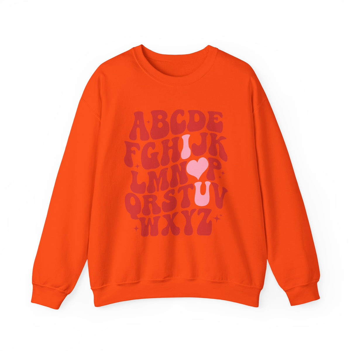 Alphabet ABC Sweatshirt – Playful Red Letter Crewneck