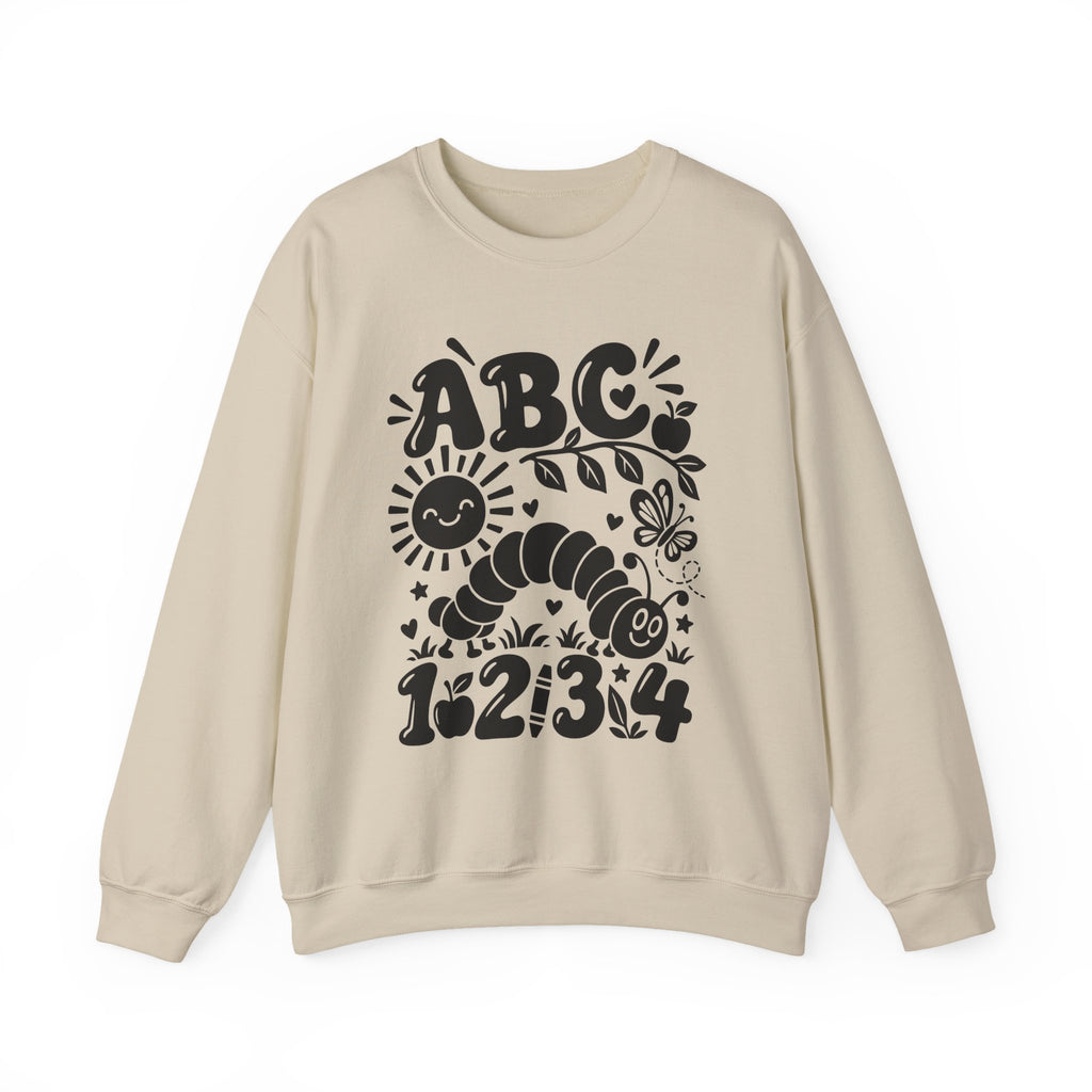 ABC 1234 Alphabet & Numbers Educational Crewneck Sweatshirt