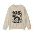 ABC 1234 Alphabet & Numbers Educational Crewneck Sweatshirt