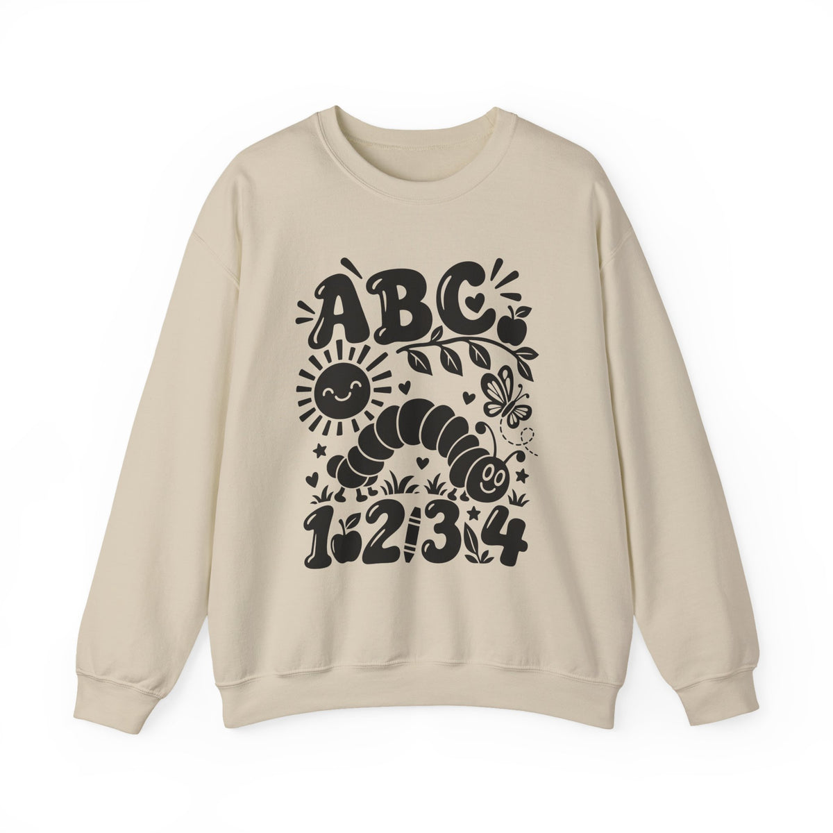 ABC 1234 Alphabet & Numbers Educational Crewneck Sweatshirt