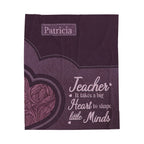 Teacher Velveteen Plush Blanket – “It takes a big heart to shape little minds” Personalized Gift
