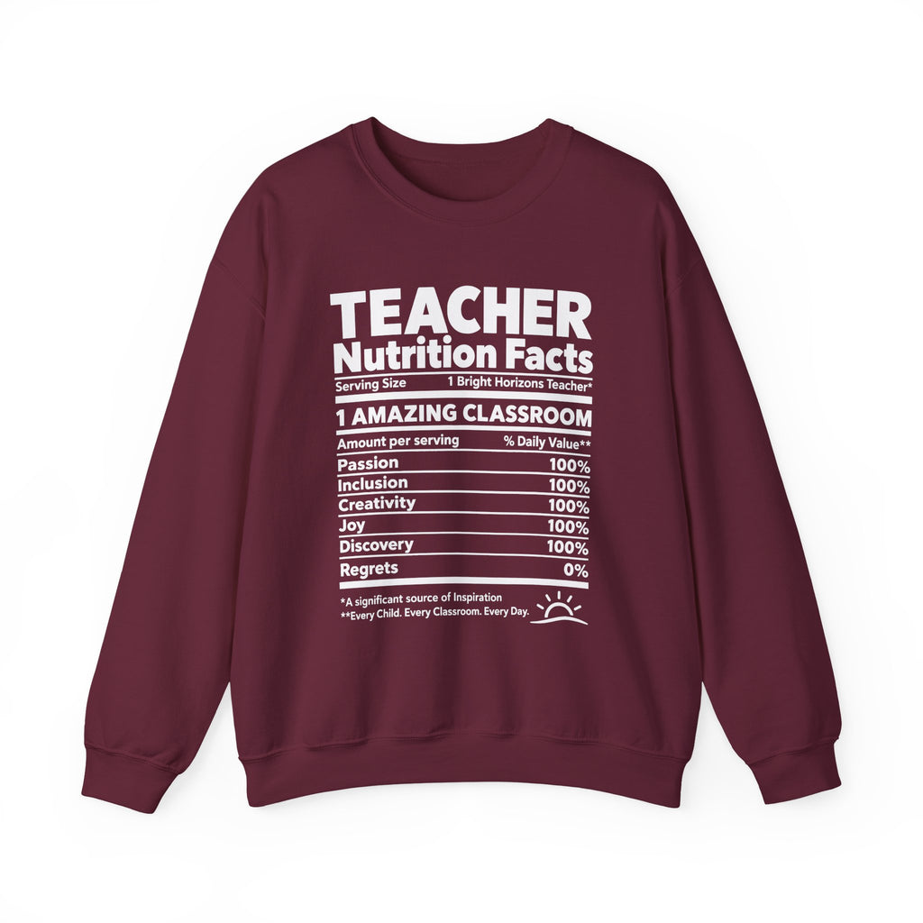 Teacher Nutrition Facts Crewneck Sweatshirt