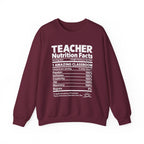 Teacher Nutrition Facts Crewneck Sweatshirt