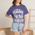 Teacher Sarcasm T-Shirt — "I'm a Teacher, My Level of Sarcasm Depends on Your Level of Stupidity"