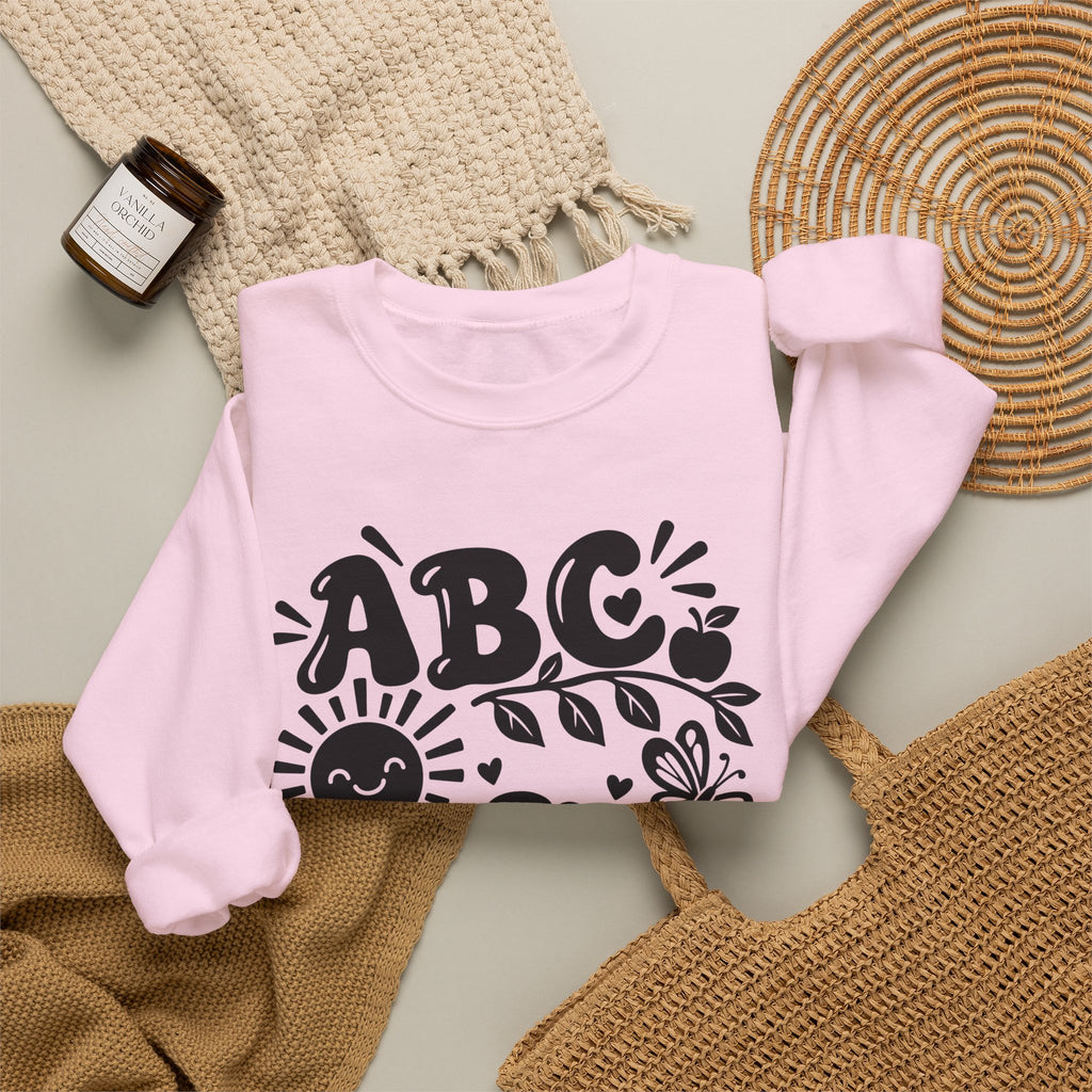 ABC 1234 Alphabet & Numbers Educational Crewneck Sweatshirt