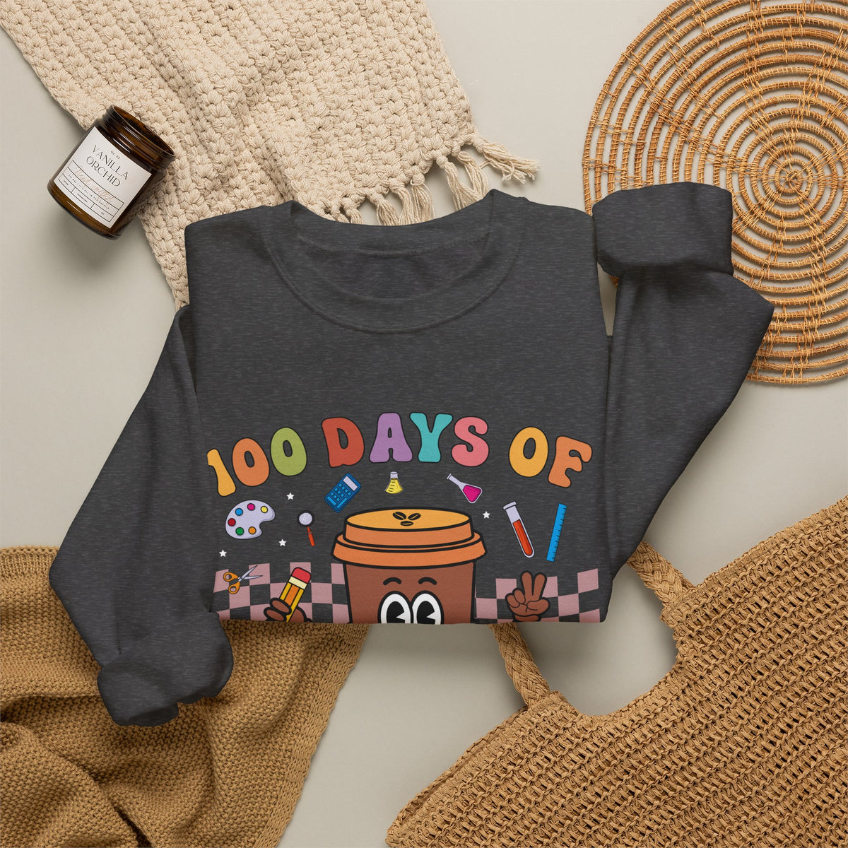 100 Days of Coffee & Chaos Crewneck Sweatshirt