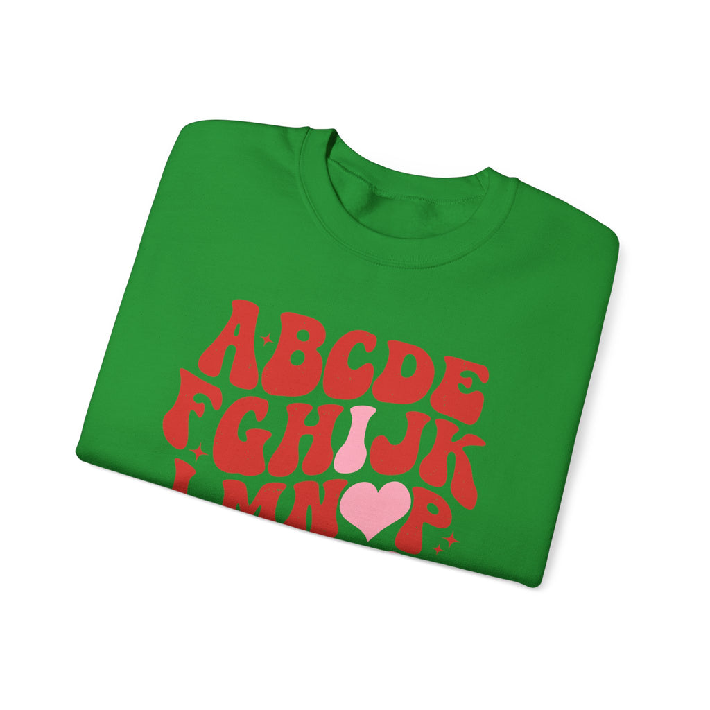 Alphabet ABC Sweatshirt – Playful Red Letter Crewneck