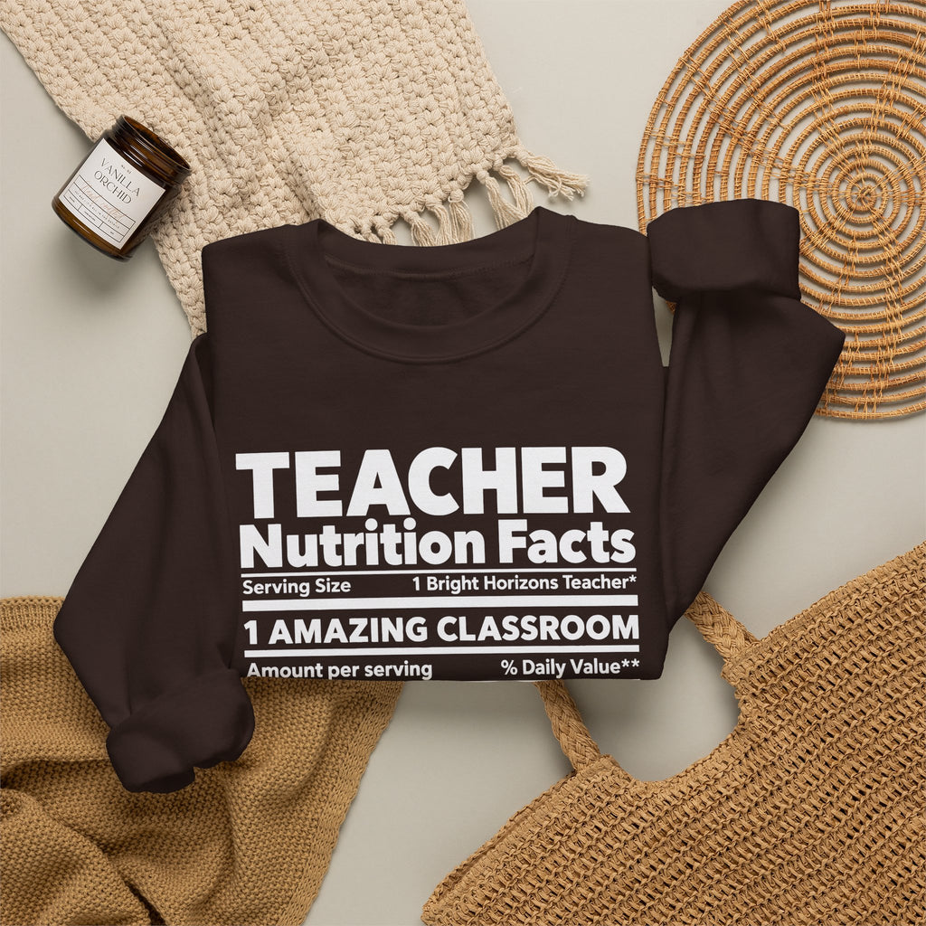 Teacher Nutrition Facts Crewneck Sweatshirt