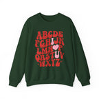 Alphabet ABC Sweatshirt – Playful Red Letter Crewneck