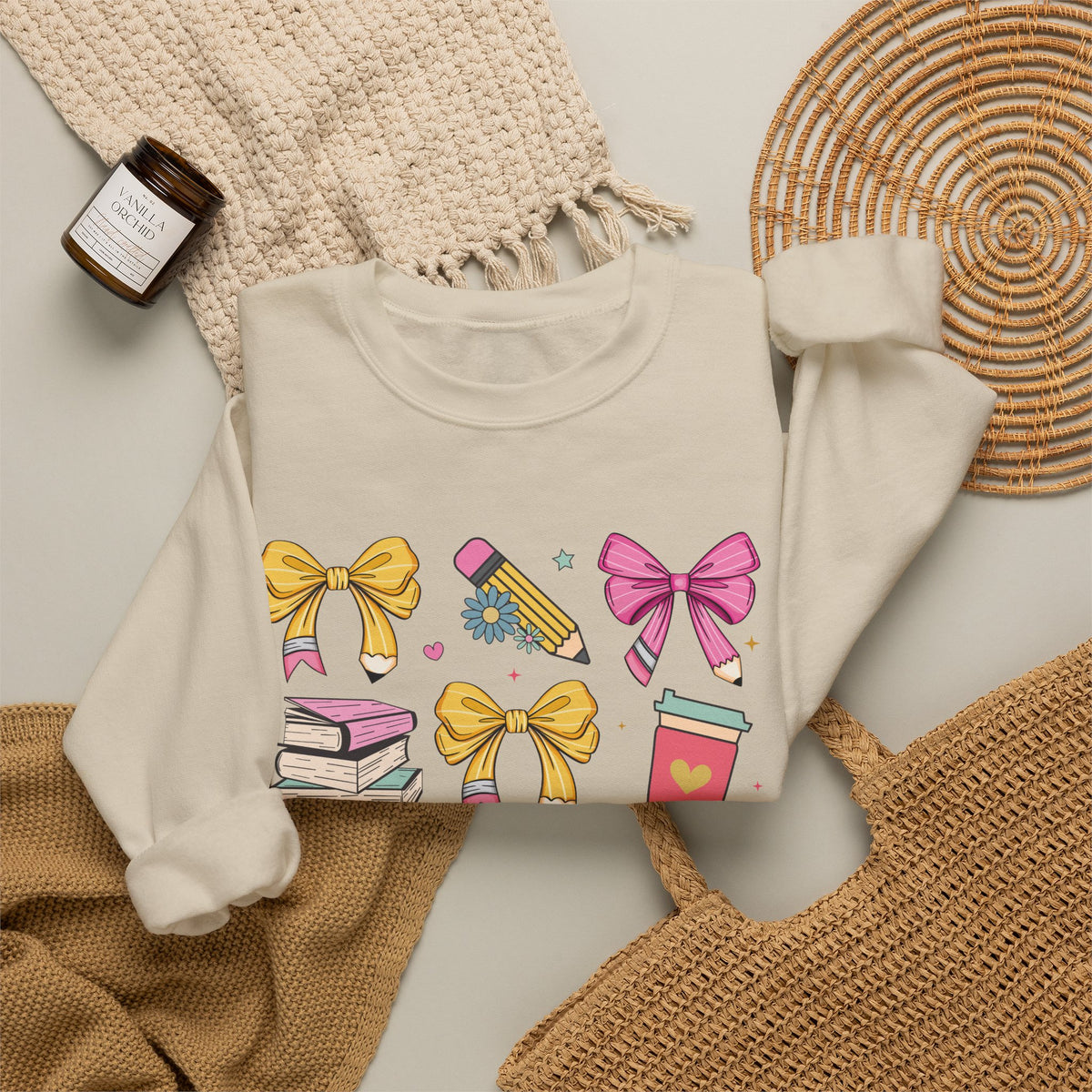 Cute Bow and Candy Sweatshirt for Girls