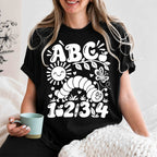 ABC 1-2-3 Educational T-Shirt — Cute Caterpillar Alphabet & Numbers Tee