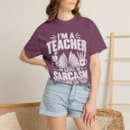 Teacher Sarcasm T-Shirt — "I'm a Teacher, My Level of Sarcasm Depends on Your Level of Stupidity"