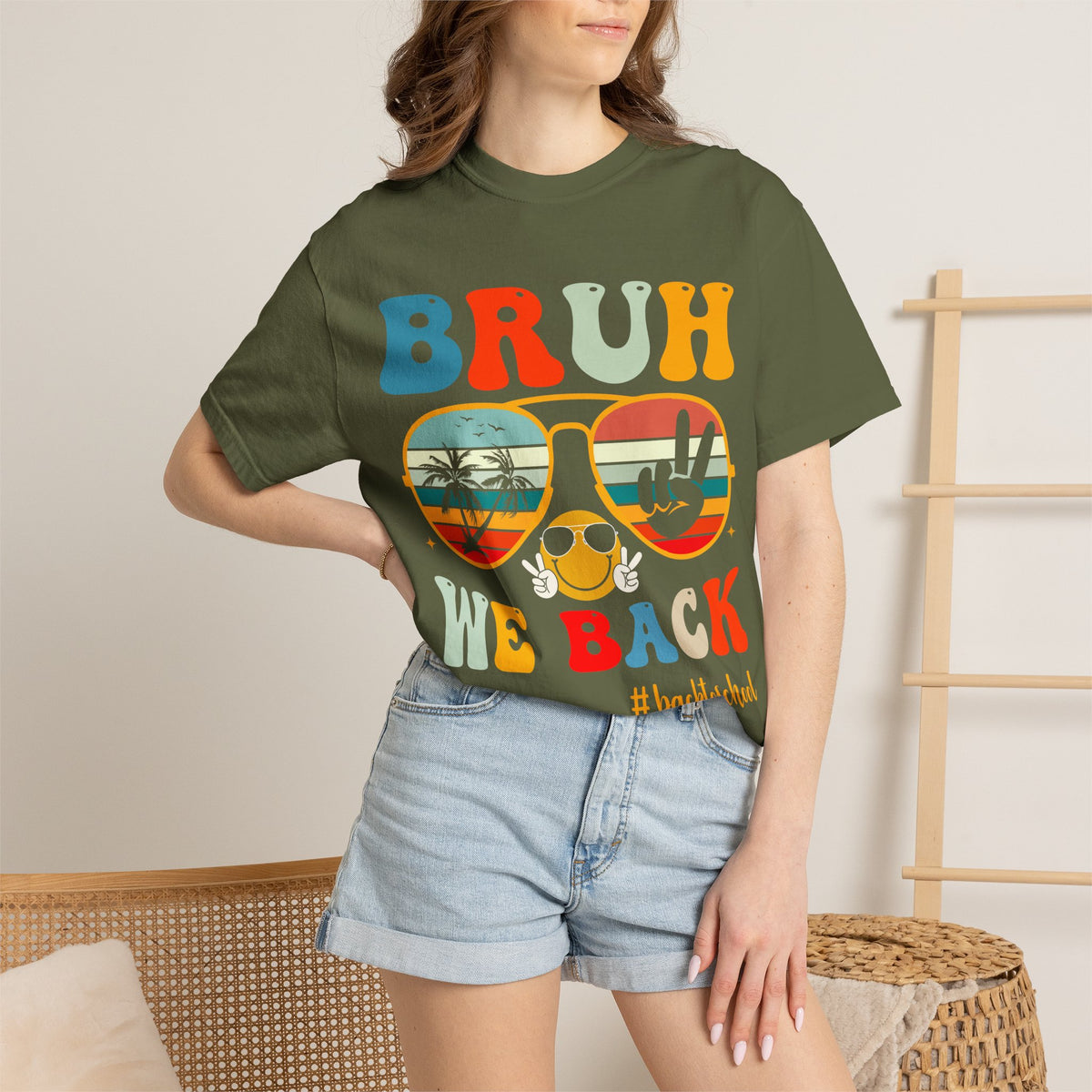 BRUH We Back T-Shirt — Retro Sunglasses Summer Vibes #backtoschool Tee