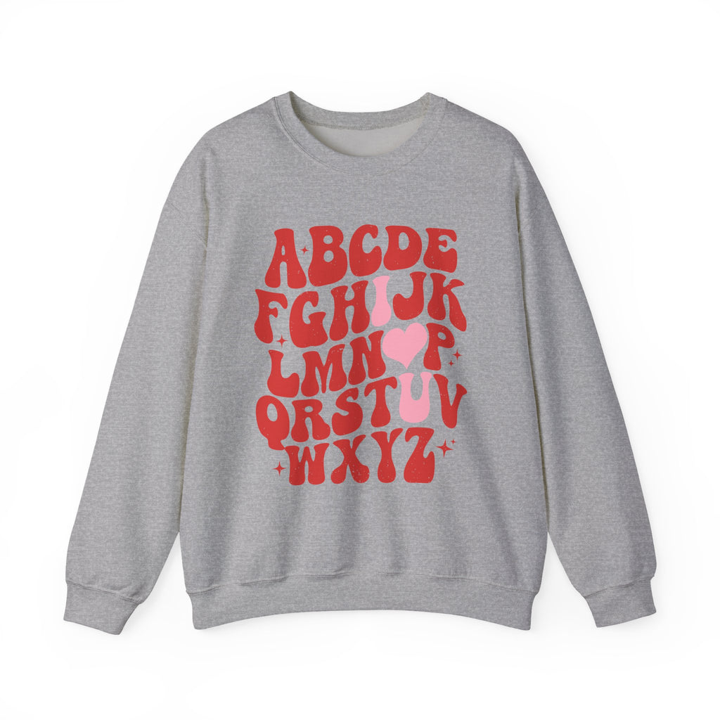 Alphabet ABC Sweatshirt – Playful Red Letter Crewneck