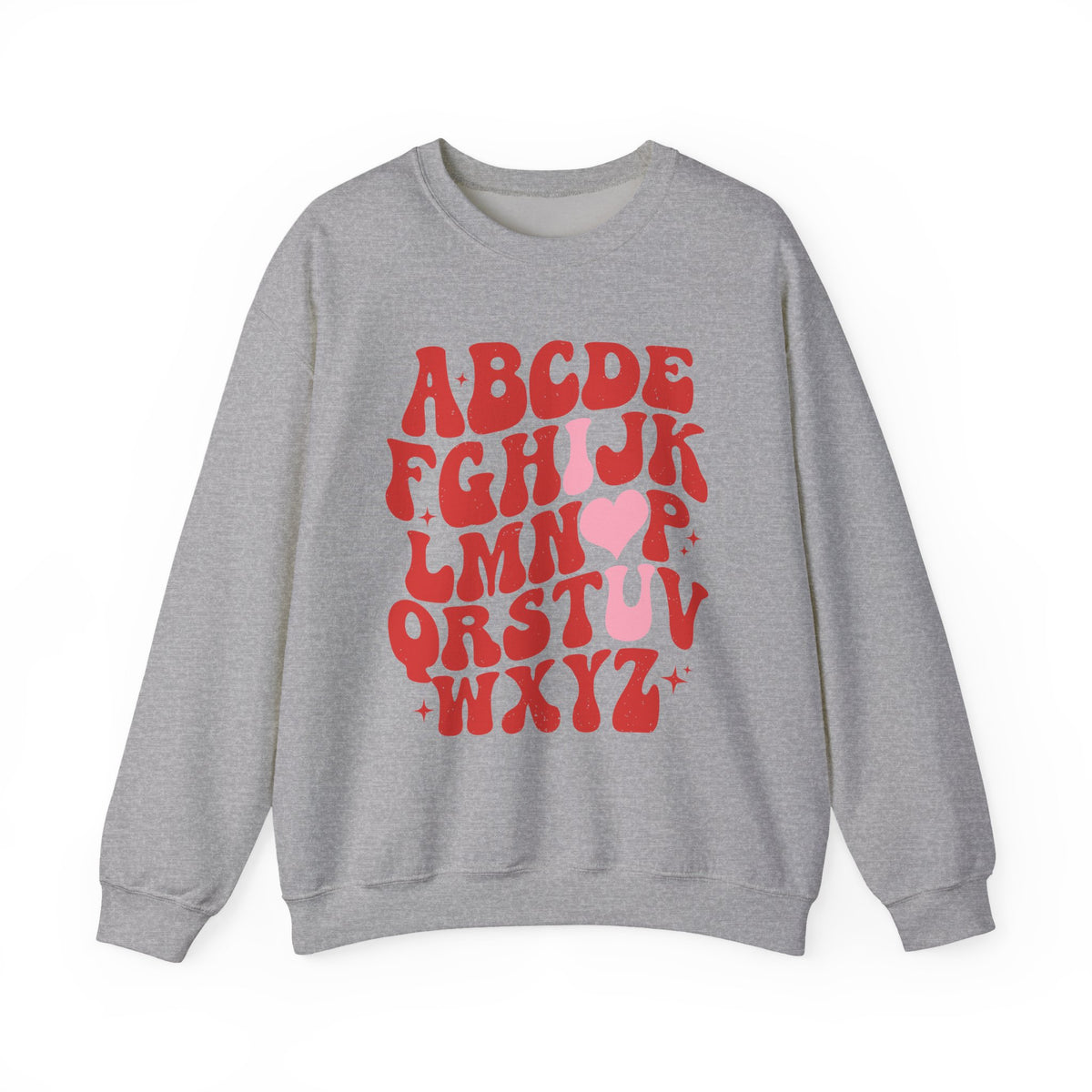 Alphabet ABC Sweatshirt – Playful Red Letter Crewneck