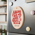 Personalized Retro Alphabet Wooden Ornament – Custom Name Heart Initial Decoration