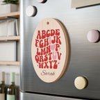 Personalized Retro Alphabet Wooden Ornament – Custom Name Heart Initial Decoration