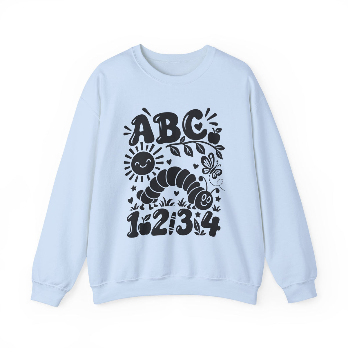 ABC 1234 Alphabet & Numbers Educational Crewneck Sweatshirt