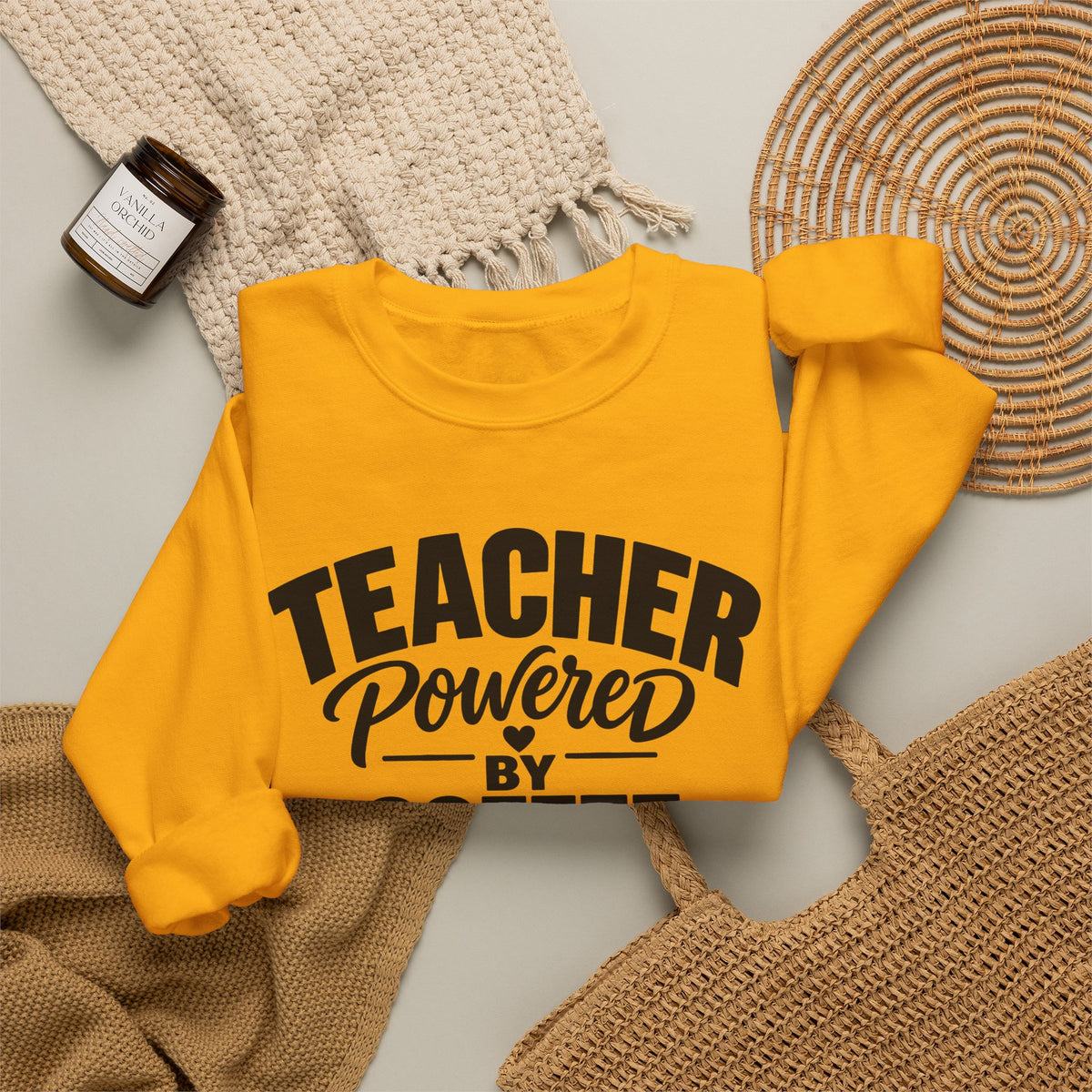 Teacher Powered by Coffee Sweatshirt
