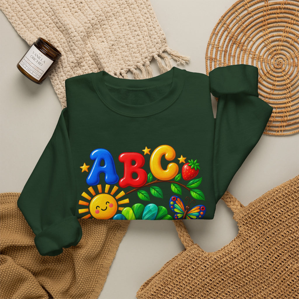 ABC 1234 Educational Kids Crewneck Sweatshirt
