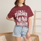 Teacher Sarcasm T-Shirt — "I'm a Teacher, My Level of Sarcasm Depends on Your Level of Stupidity"