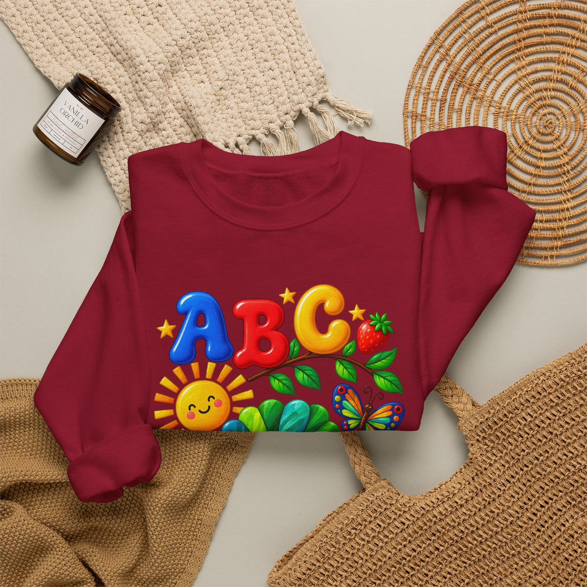 ABC 1234 Educational Kids Crewneck Sweatshirt