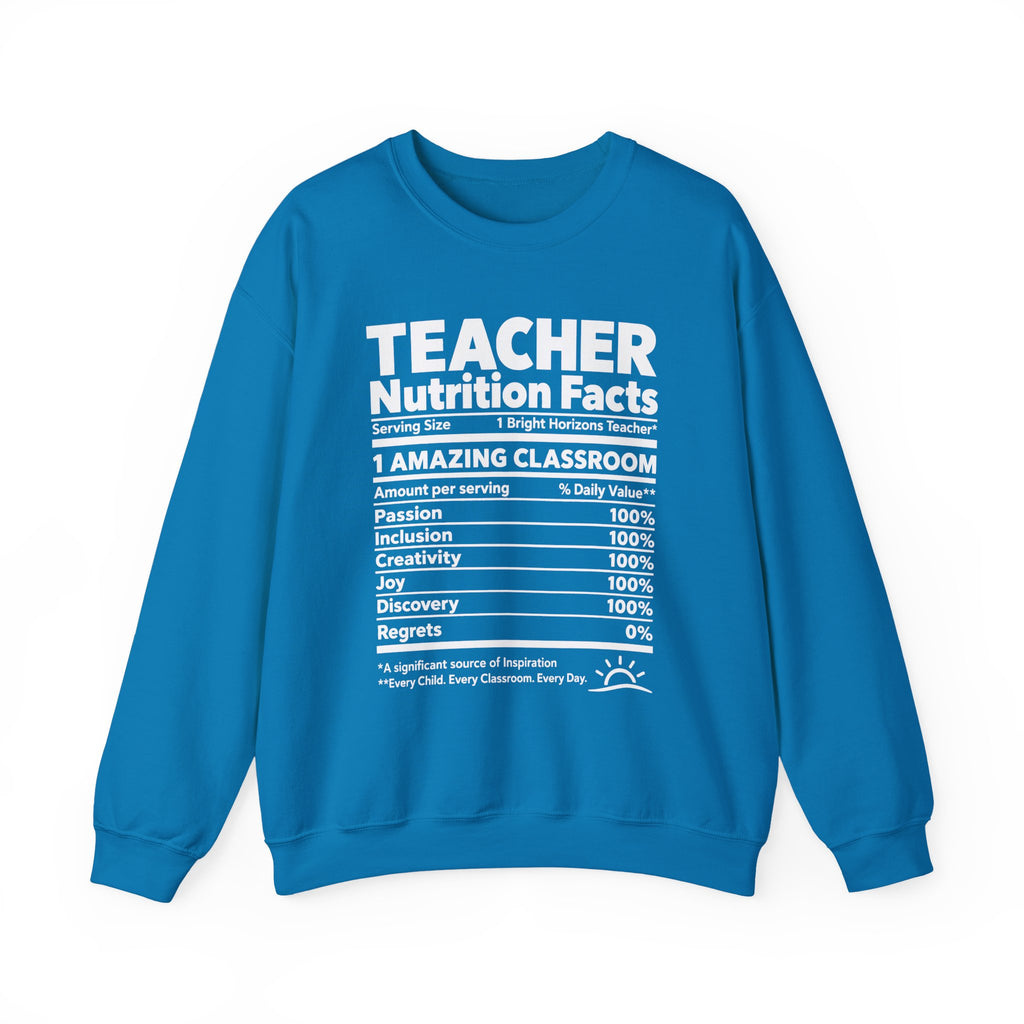 Teacher Nutrition Facts Crewneck Sweatshirt