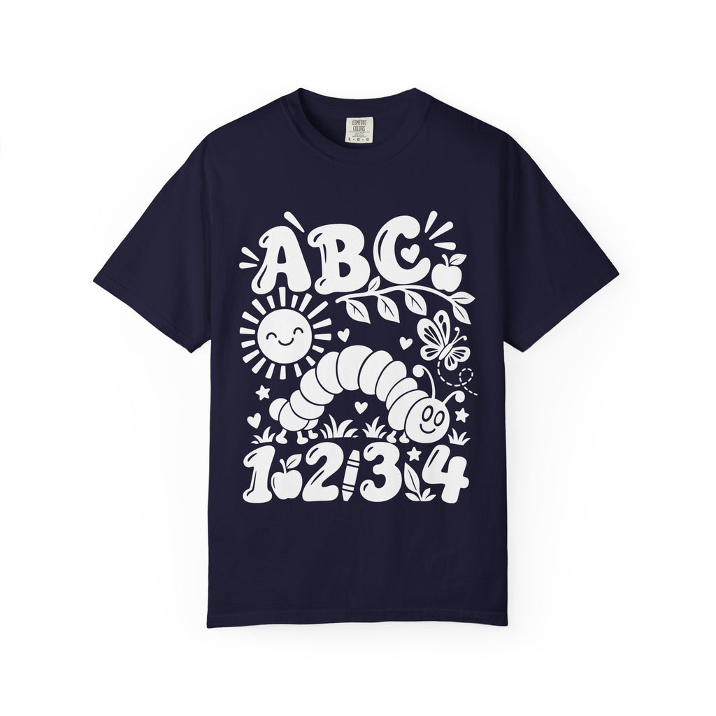 ABC 1-2-3 Educational T-Shirt — Cute Caterpillar Alphabet & Numbers Tee