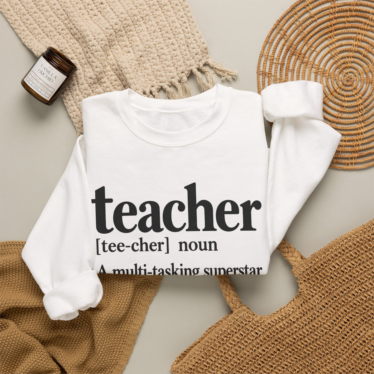 Teacher Definition Crewneck Sweatshirt – Inspirational Educator Gift