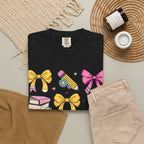 Teacher Appreciation Cute Icons T-Shirt — Bows, Books & Apple Graphic Tee