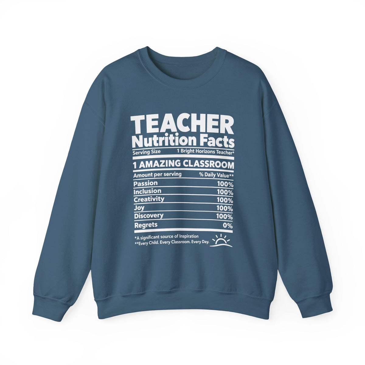 Teacher Nutrition Facts Crewneck Sweatshirt