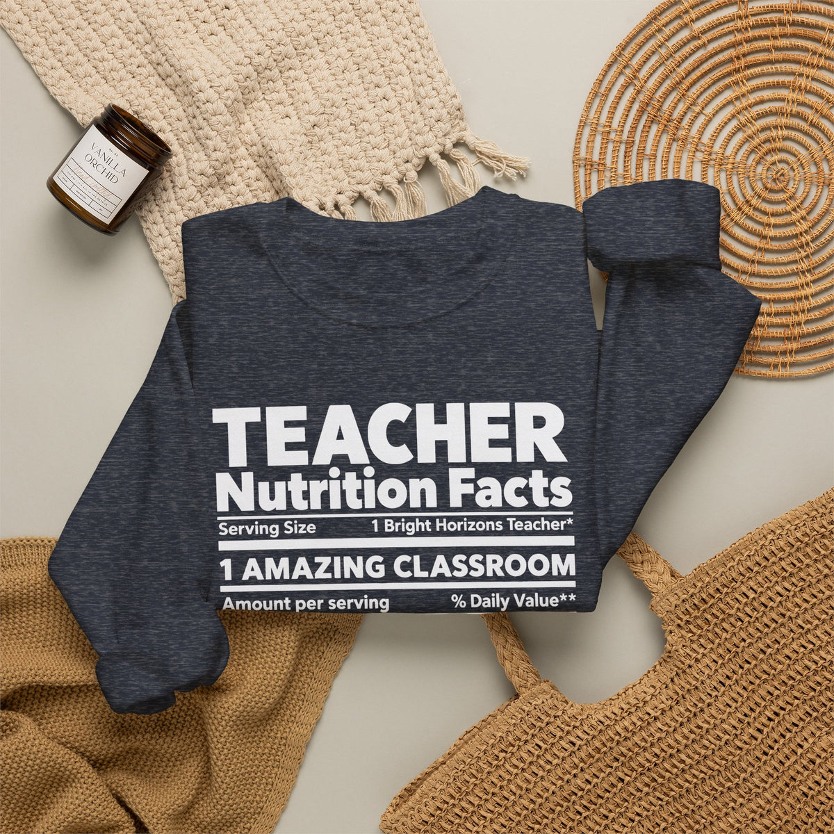 Teacher Nutrition Facts Crewneck Sweatshirt