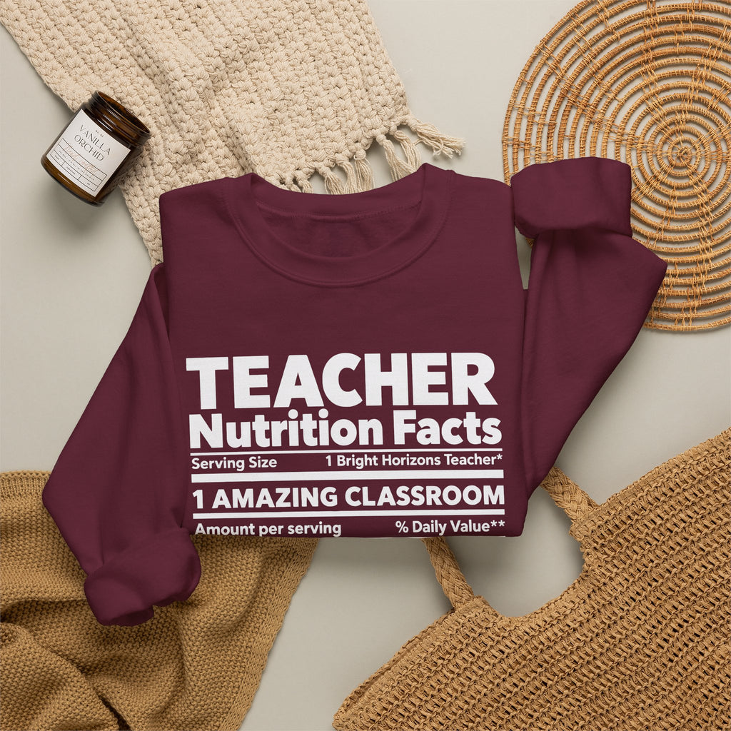 Teacher Nutrition Facts Crewneck Sweatshirt