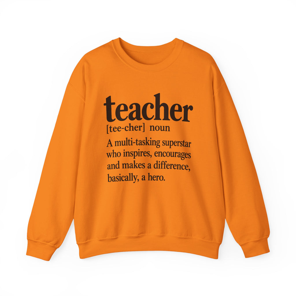 Teacher Definition Crewneck Sweatshirt – Inspirational Educator Gift