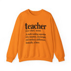 Teacher Definition Crewneck Sweatshirt – Inspirational Educator Gift