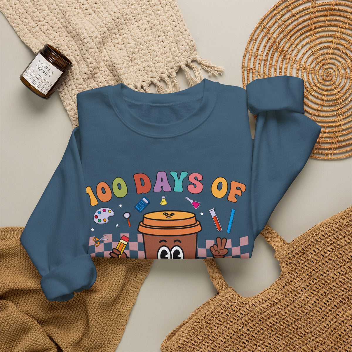 100 Days of Coffee & Chaos Crewneck Sweatshirt