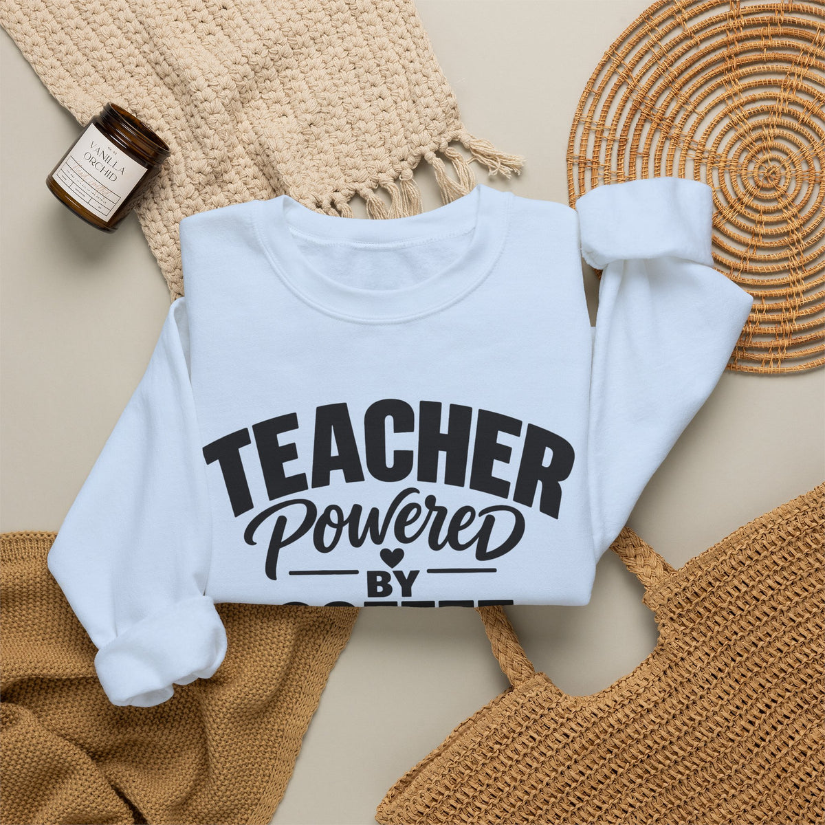 Teacher Powered by Coffee Sweatshirt