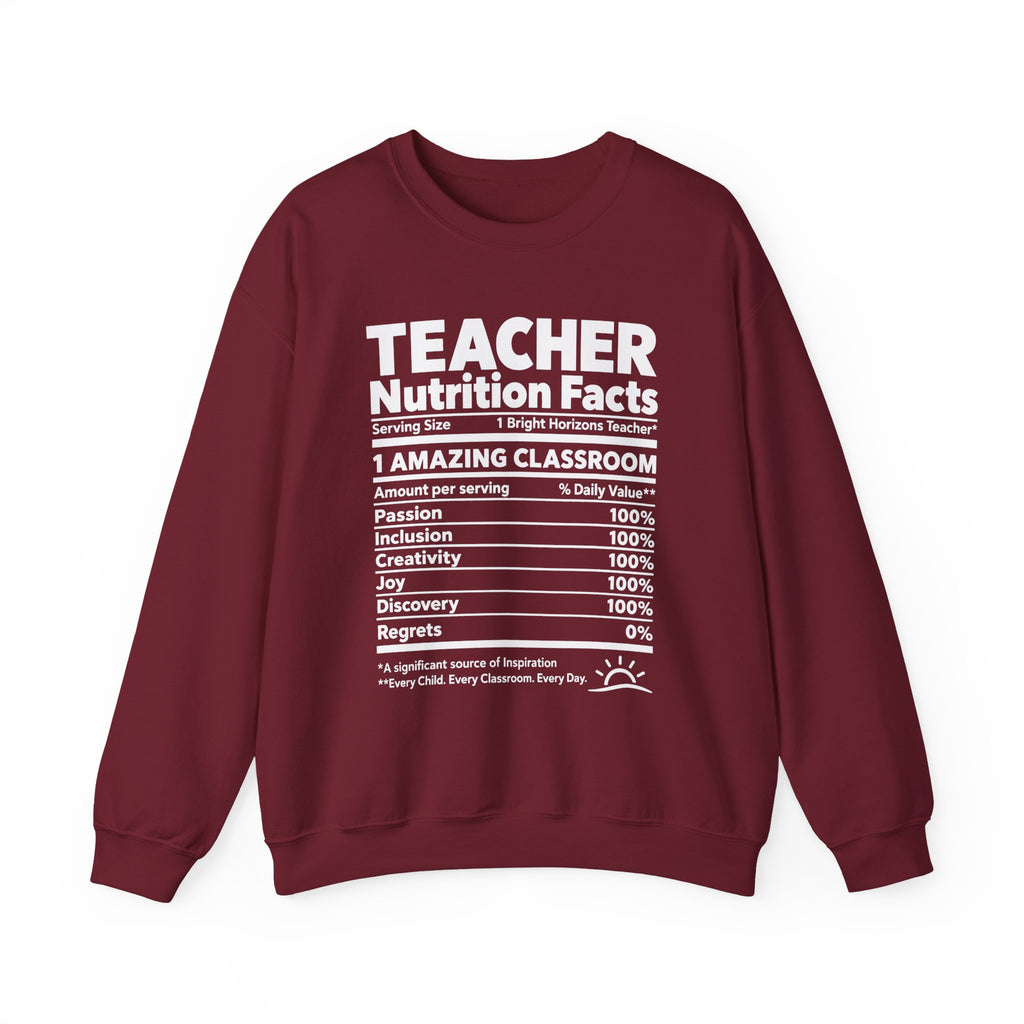 Teacher Nutrition Facts Crewneck Sweatshirt
