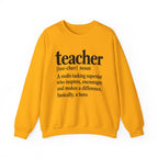Teacher Definition Crewneck Sweatshirt – Inspirational Educator Gift