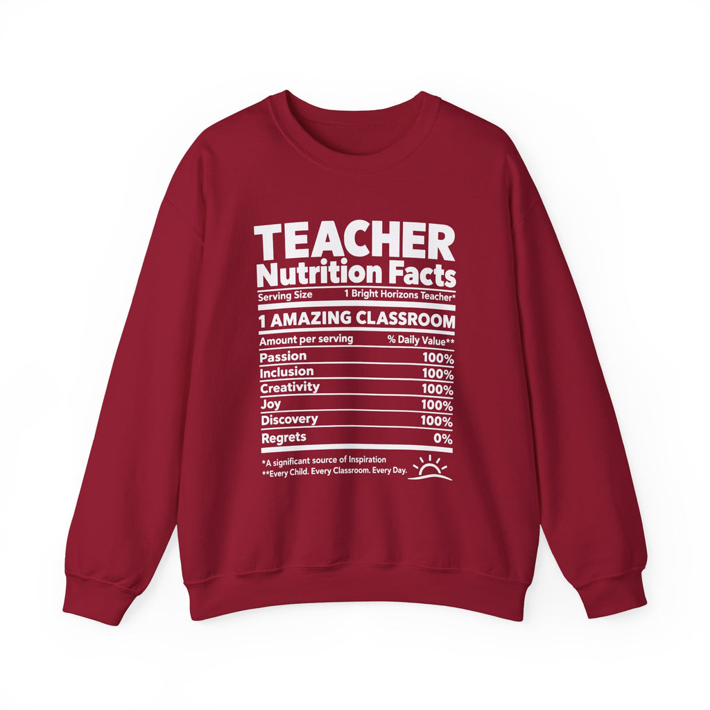 Teacher Nutrition Facts Crewneck Sweatshirt