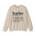 Teacher Definition Crewneck Sweatshirt – Inspirational Educator Gift