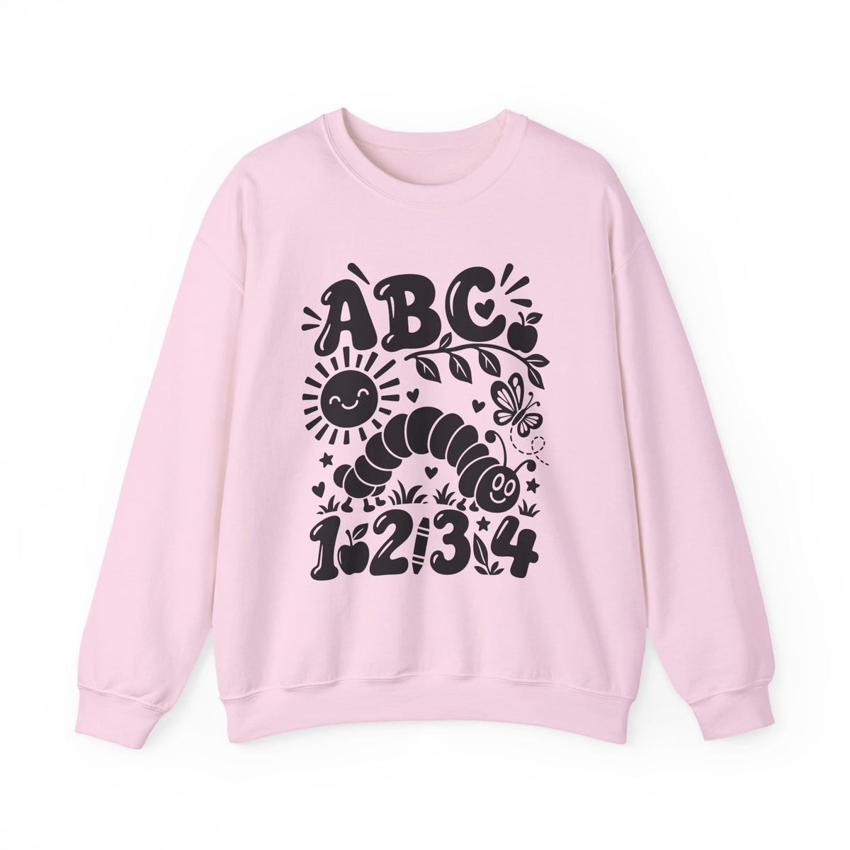 ABC 1234 Alphabet & Numbers Educational Crewneck Sweatshirt