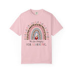 Teacher Rainbow T-Shirt - "We Are Hungry For Learning" School Apple Graphic Tee