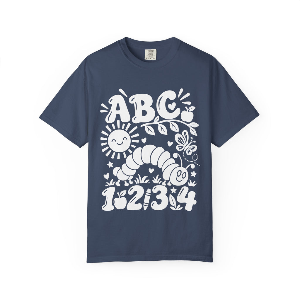 ABC 1-2-3 Educational T-Shirt — Cute Caterpillar Alphabet & Numbers Tee