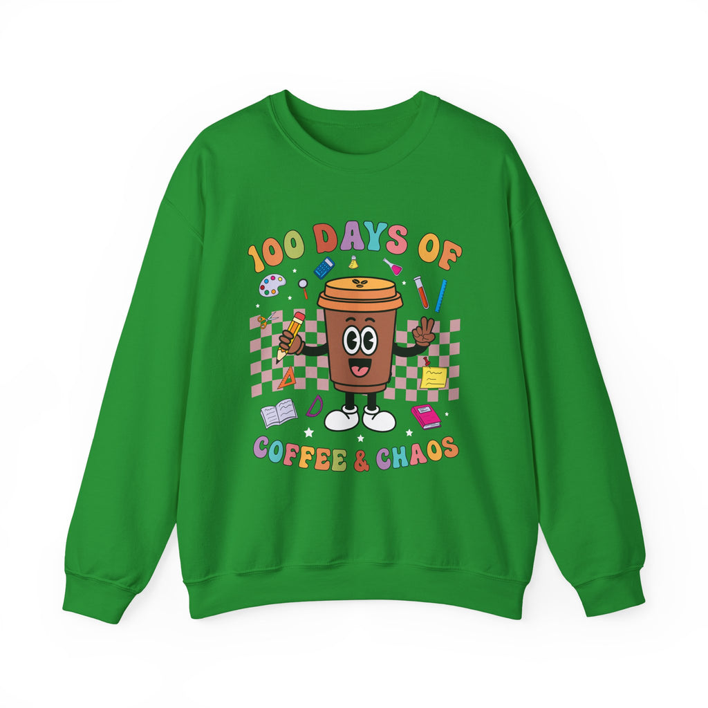 100 Days of Coffee & Chaos Crewneck Sweatshirt