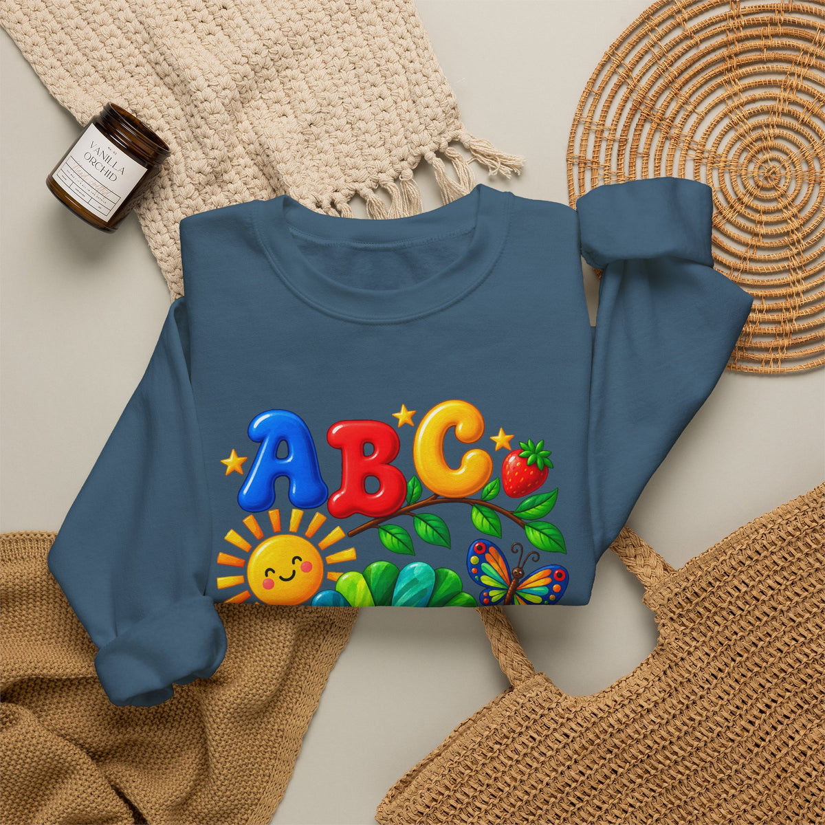 ABC 1234 Educational Kids Crewneck Sweatshirt