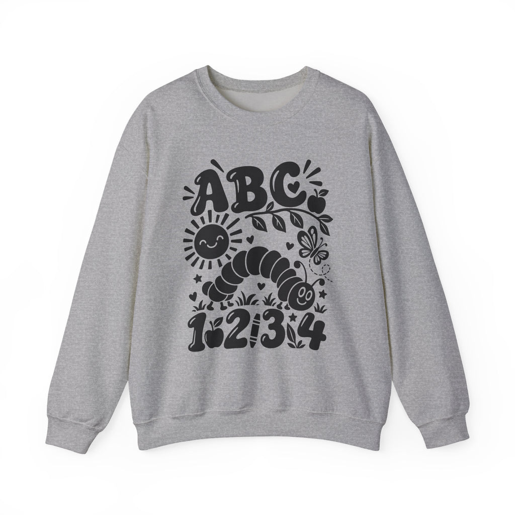 ABC 1234 Alphabet & Numbers Educational Crewneck Sweatshirt