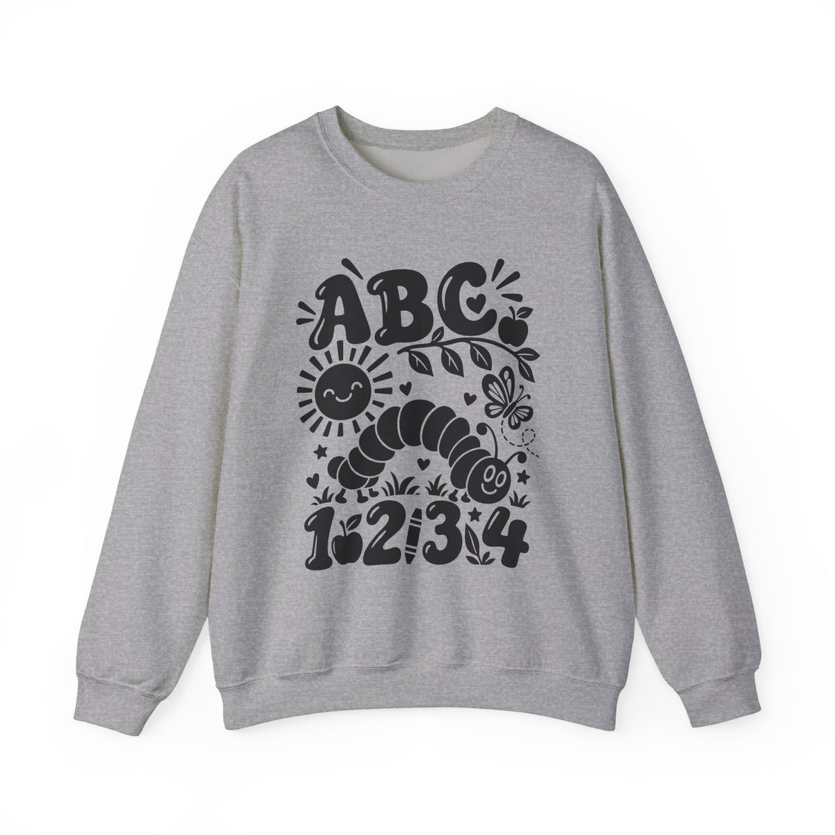 ABC 1234 Alphabet & Numbers Educational Crewneck Sweatshirt