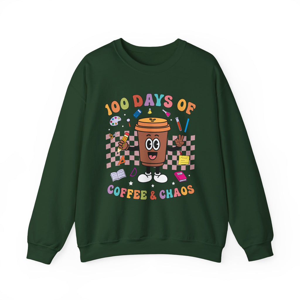 100 Days of Coffee & Chaos Crewneck Sweatshirt